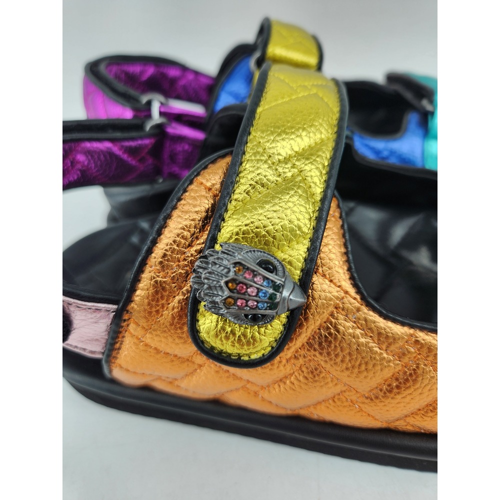 Kurt Geiger Metallic Multi-Color Quilted Leather Sandals - Picture 5 of 12